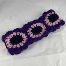 Knitwear 100 Wool Knit Ear Warmer Head Band Fleece Lined Nepal Granny Square