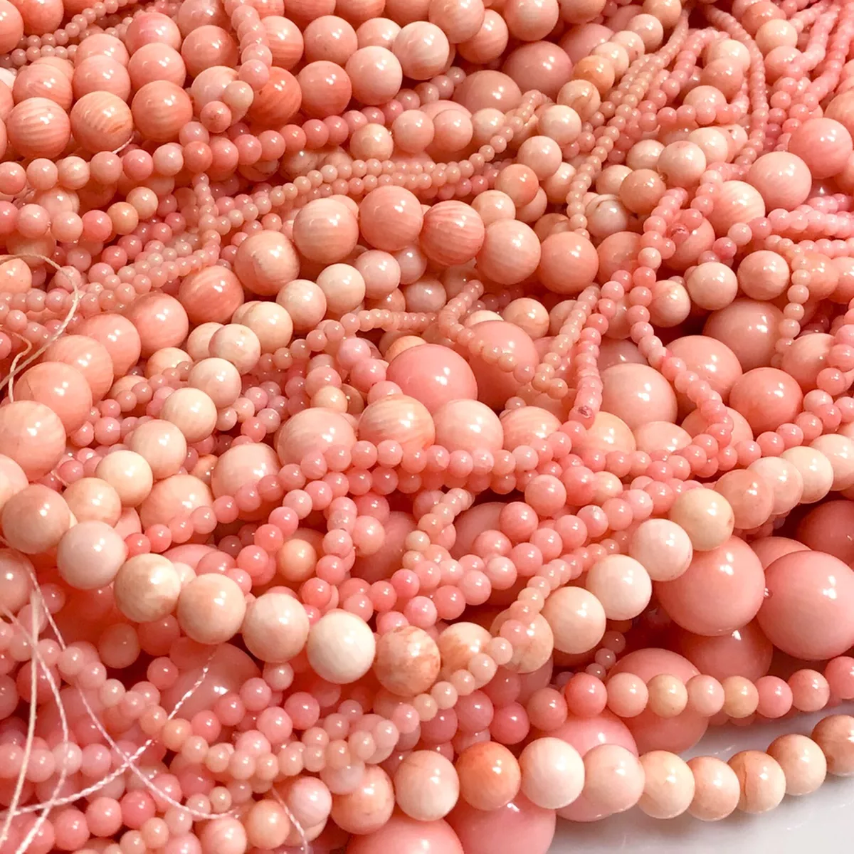 Pink glass sale beads