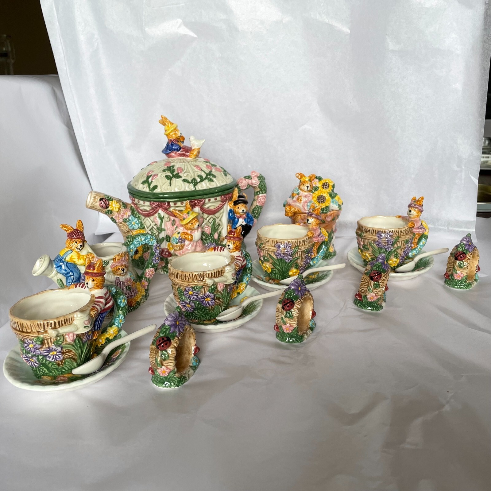 Vintage Hand Painted Easter Bunny Child's Rabbit Garden Party