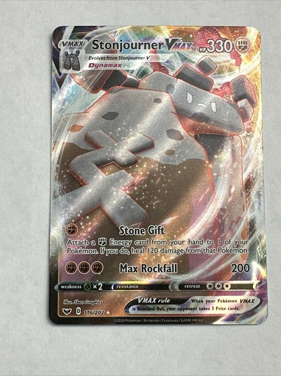 stonjourner vmax pokemon card price 2020 Pokemon STONJOURNER VMAX 116/202 Sword & Shield Base Set Gem Mint PSA 10
