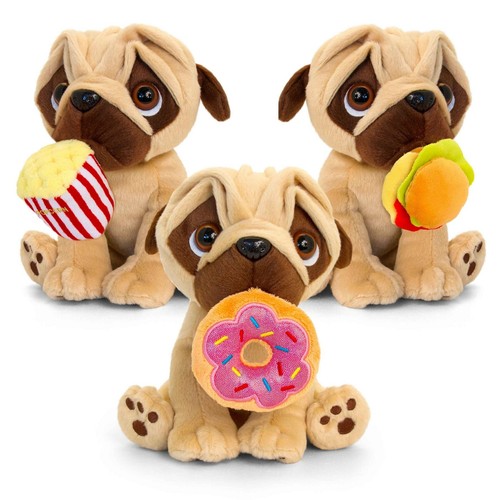 Keel Toys Pugsley Pug Dog Fav Food To Go Plush Animal Toy 20cm **FREE