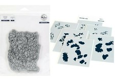 Pinkfresh Studio "BLUSHING FLORAL" Cling Stamp and Layering Stencils Set