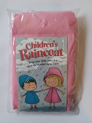 Kinder Packbarer Kunststoff Regenmantel Einheitsgröße Rosa 1. Klasse Porto. 