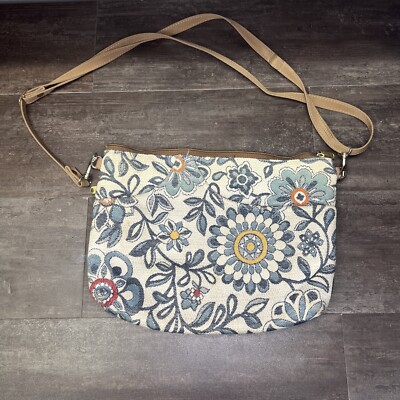 Danny K Beverly Hills Multicolor Floral Tapestry Crossbody Bag Purse USA Made