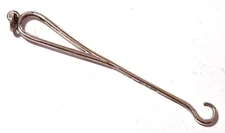 2.5" SOLID SILVER VICTORIAN GLOVE BUTTON HOOK CHATELAINE FOB - 1893