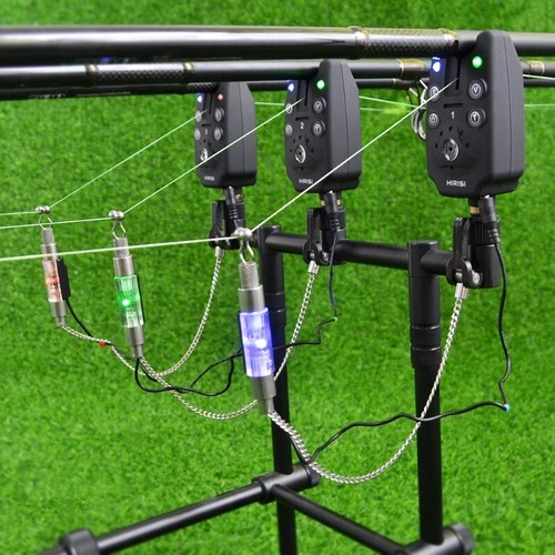 Wireless fishing bite alarm 1+4 set 4pcs illuminated swinger in EVA case fishing - Bild 4 von 17