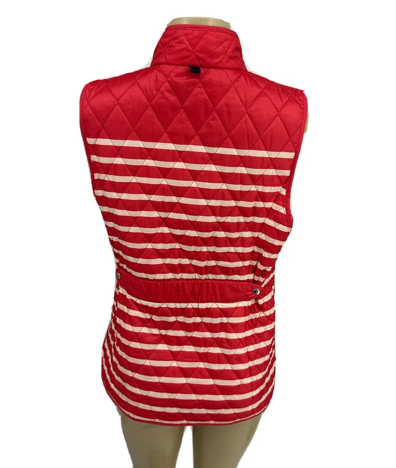 Talbots Small Light Weight ZIP Up Striped Sleeveless Quilted Vest Women 10-1 - Image 3 of 4