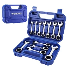 Metric 8-19mm 12PC Stubby Ratchet Combination Wrench Set 72-Tooth w/Storage Case