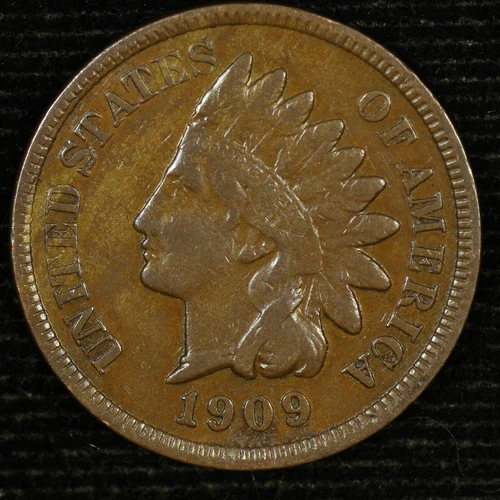 Indian Head Cent. 1909 Fine.  Lot # 9049-136-120