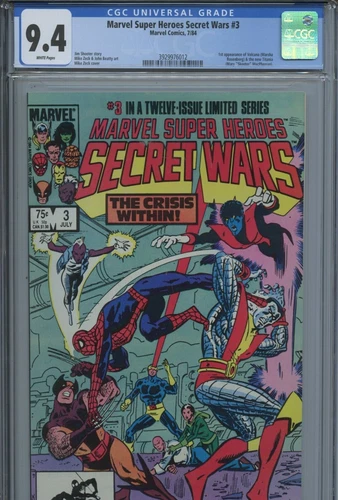 1984 MARVEL SUPER HEROES SECRET WARS #3 CGC 9.4 1ST VOLCANA & TITANIA KEY RARE