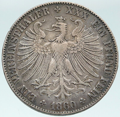 1860 GERMANY German States FRANKFURT Free State Silver