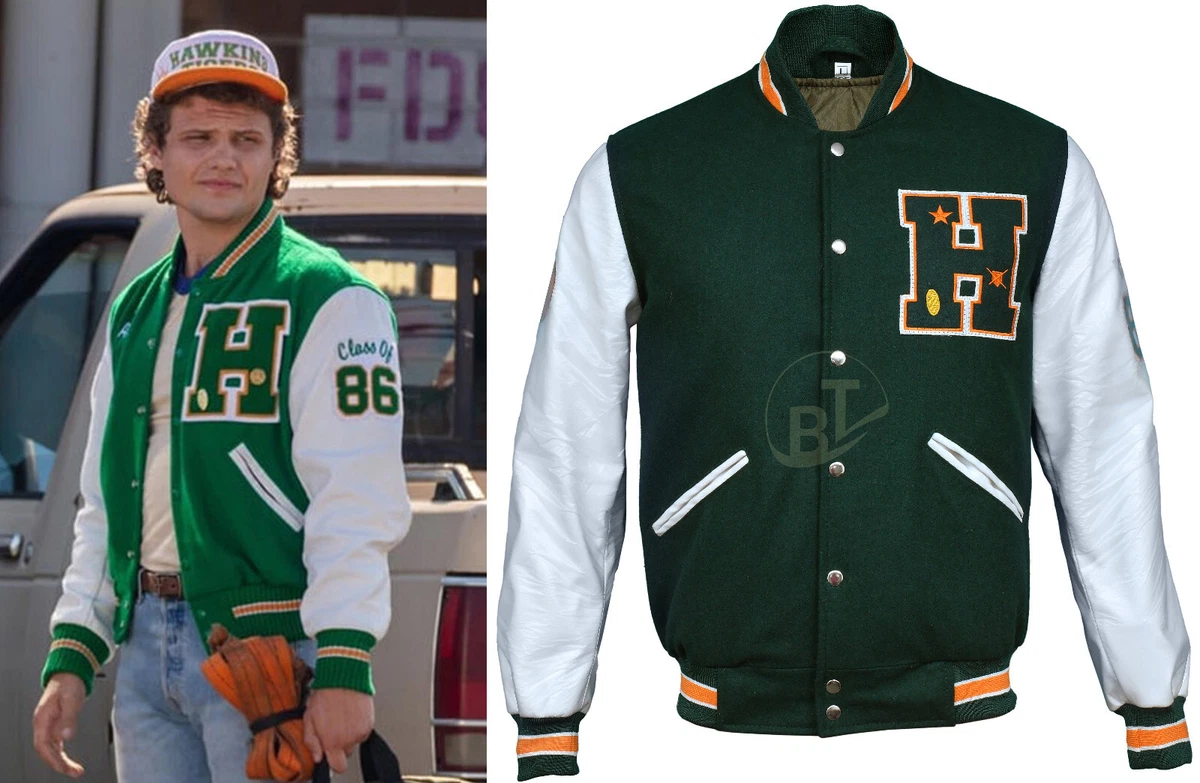 4-H Green and White Varsity Bomber Jacket - The Genuine Leather