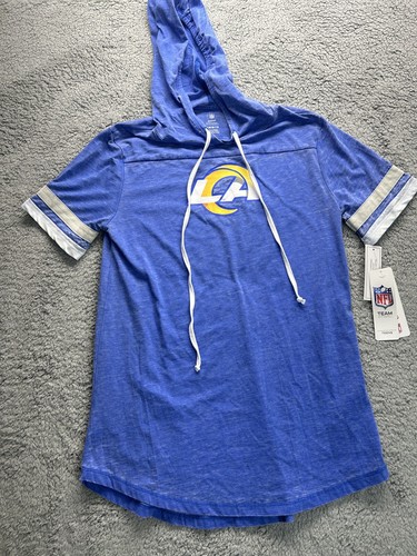 🏈 Rams Los Angeles Teens Short Sleeve Hoodie - NFL Official Licenced M (7-8) - Picture 15 of 17