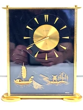 JAEGER LECOULTRE VINTAGE MARINA LUCITE JAPANESE MT. FUJI DESIGN CLOCK 488 MCM