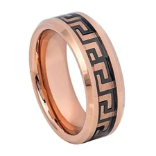 Tungsten Ring Band Rose Gold IP High Polished For Men & Women