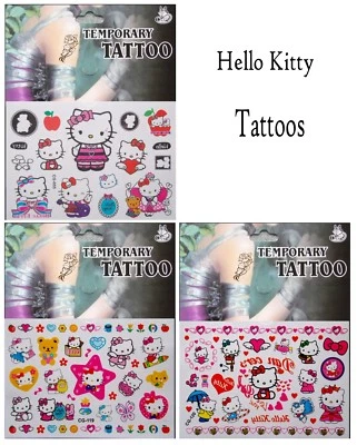 HELLO KITTY TEMPORARY TATTOOS Kids/Children's Temporary Tattoos - Hello Kitty Stocking fillers/Party Bags