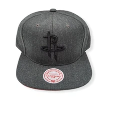 Mitchell & Ness Houston Rockets Dark Heather Wool Adjustable Snapback Hat Cap