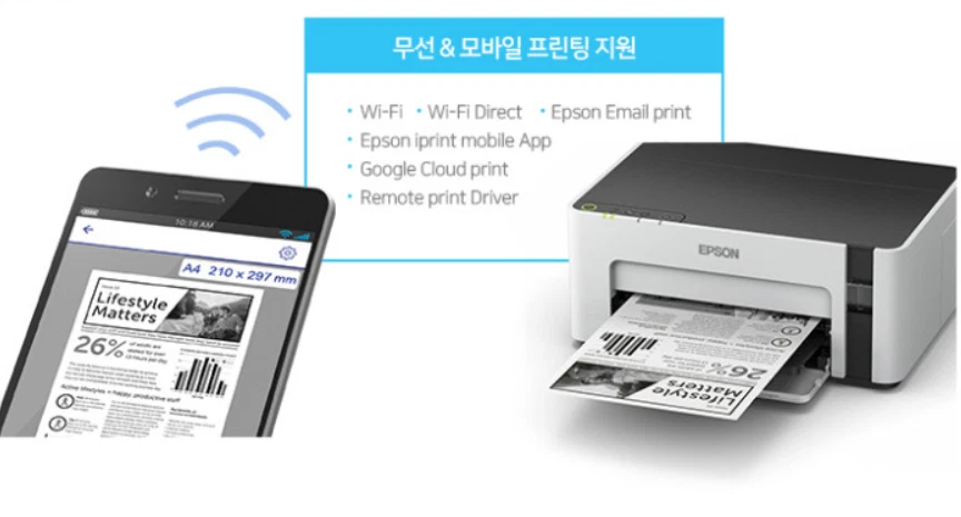 Epson EcoTank M1120 Mono Ink Tank System Wi-Fi Wireless Ink Printer W/H Ink - Image 4 of 4