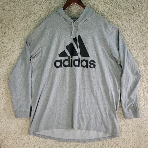 Adidas Hoodie Men’s 3XLT Tall Gray Big Logo Spell Out Graphic Pullover H12261