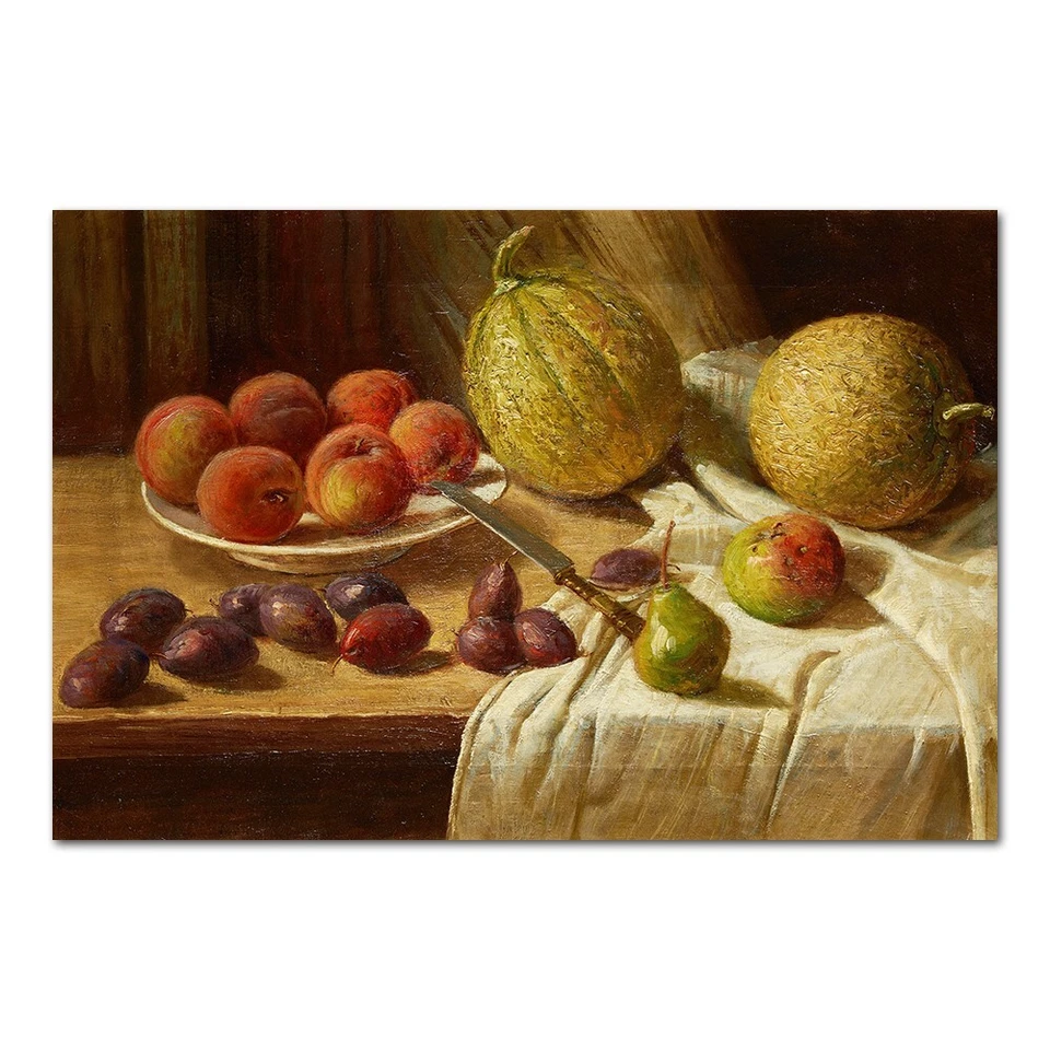 Bodegón de frutas lienzo impresiones pintura arte de pared decoración del hogar mural 1 pieza Foto 4 de 4