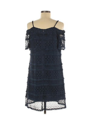 Tahari ASL Woman Size Blue Sheath A-Line Dress All Lace Cold