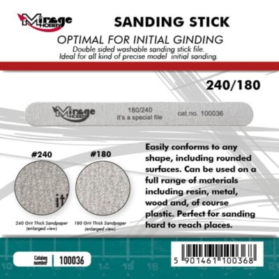 Mirage Hobby 100036 - MIRAGE Sanding Stick Double Grid 180/240 - Neu