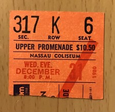 1980 BRUCE SPRINGSTEEN E STREET BAND LONG ISLAND NEW YORK CONCERT TICKET STUB K6