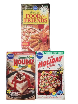 Set 3 Cookbooks - 1980-90's Food For Friends, Easy Holiday Menus And Recipes
