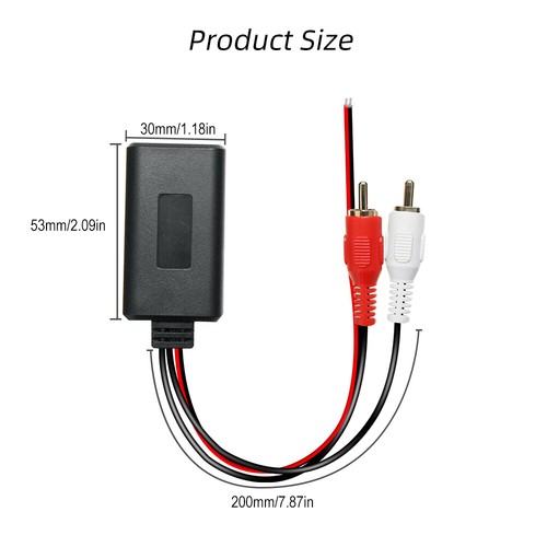 5-12V Car Universal Wireless Bluetooth Module Music Adapter Cable 2RCA Aux Audio - Picture 9 of 12