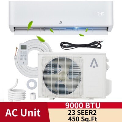  9000Btus Mini Split AC/Heating System 23 Seer2 230V Mini Split Air Conditioner