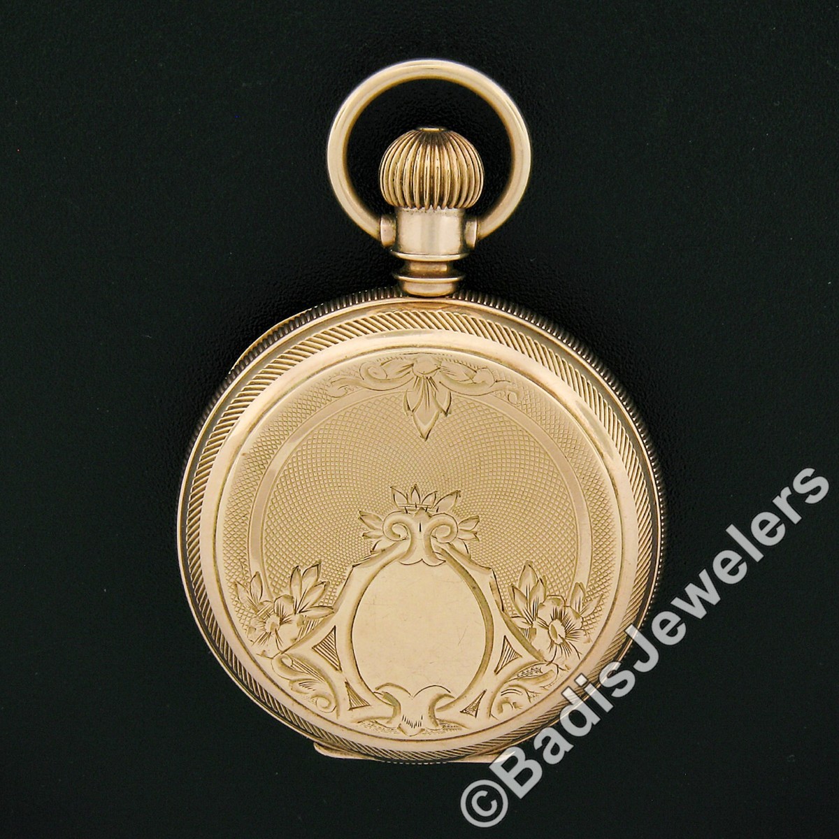 Antique Elgin Pocket Watch 11j 8s Grade 94 Etched Yellow Gold Tone