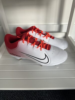 NEW Nike Womens Hyperdiamond 4 Pro Softball Cleat White/Red CZ5920-600 Size 9.5