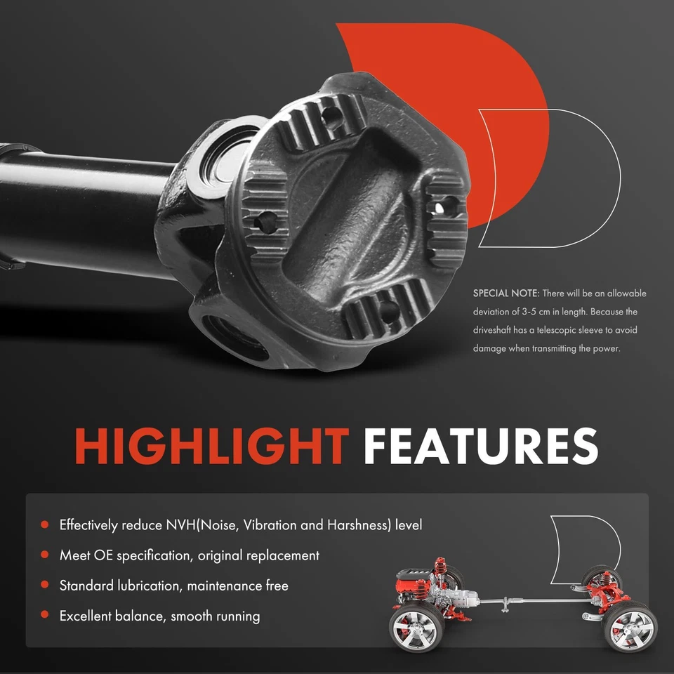 Front Side Shaft Prop Shaft Assembly for Dodge Ram 2500 3500 6-Speed 52105932AB - Image 4 of 4