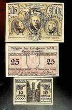 1921 Germany SONDERSHAUSEN 10 25 50 Phennig Banknote / Notgeld