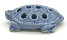VINTAGE FLORAL FLOWER FROG Turtle Japan BLUE