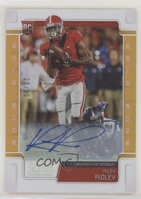 2019 Score Rookies Gold Zone Signatures 29/50 Riley Ridley Rookie Auto RC 5c9