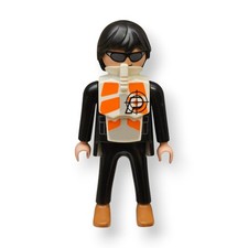 Playmobil Figur Mann Pilot Rettungsweste Flugzeug Flughafen Sicherheit