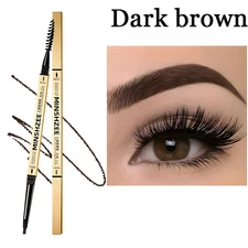 Waterproof Matte Eyebrow Pen Makeup Double Head Lasting Brown Non-Smudged Eye Br