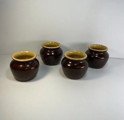 3  Crockery Stoneware Heinz 57 Sauce Single Serving Baked Bean Pottery Pot 4pc