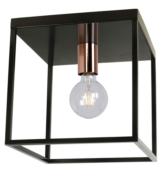 Vintage Deckenleuchte Metall Schwarz KüChe E27 H:25 Cm Deckenlampe Wohnzimmer-image