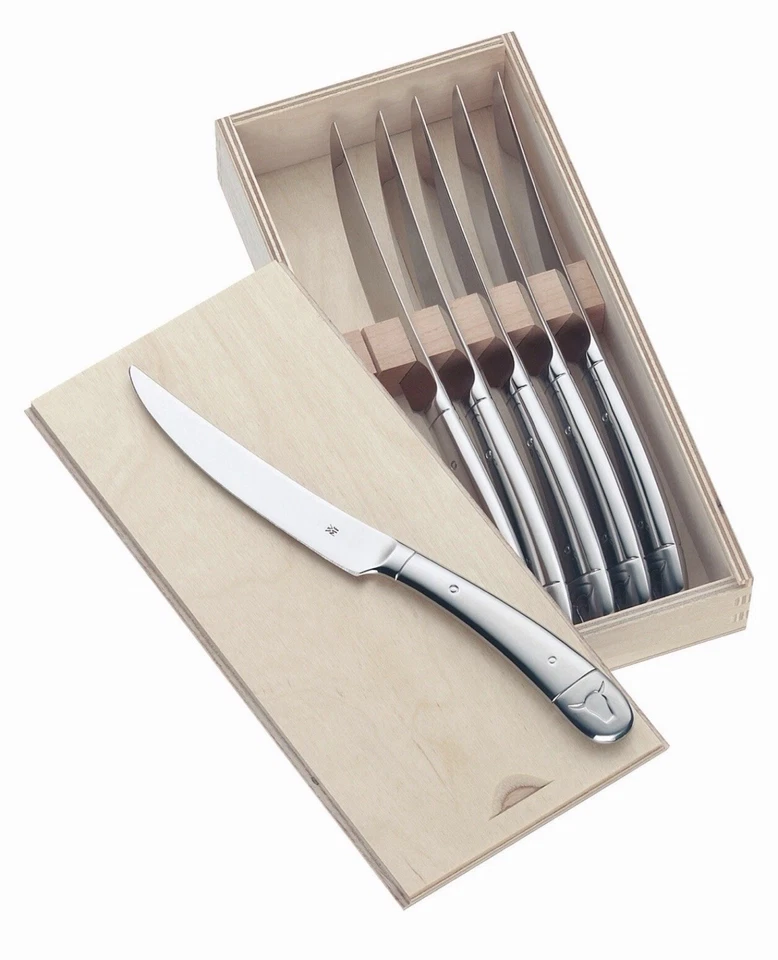 WMF Steakmesser Besteckset | 6er Set | Klingenstahl mit Wellenschliff | Geschenk - Bild 1 von 1