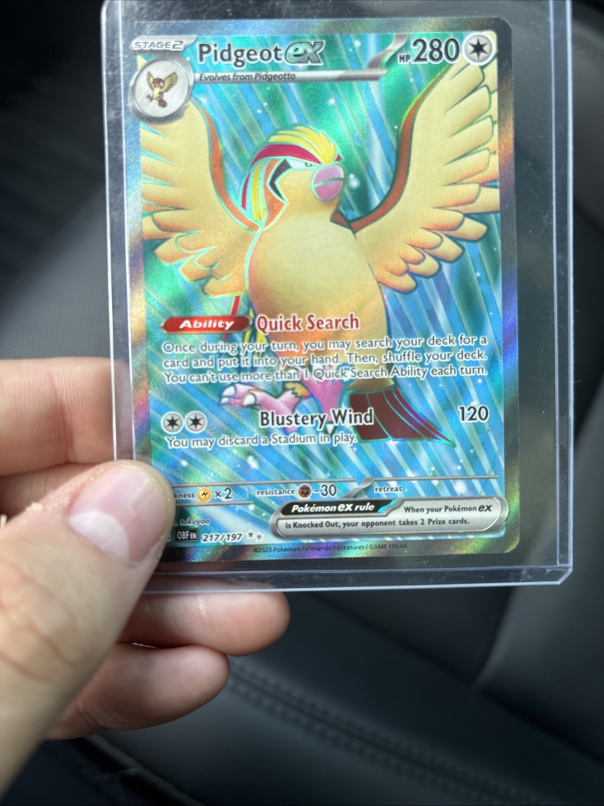 Pokémon TCG Pidgeot EX 217/197 Secret Rare Holo Obsidian Flames