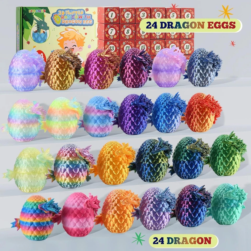 3D Printed Dragon Eggs Advent Calendar - 24PCS Dragon Inside - Image 4 of 4