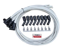 Ton's 90 White 8mm Spark Plug Wires Universal GM LS LT Coil LSX LS1 LS2 LS3 LQ9