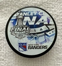NY RANGERS HOCKEY PUCK NHL STANLEY CUP FINAL 2014 NEW YORK LUNDQVIST