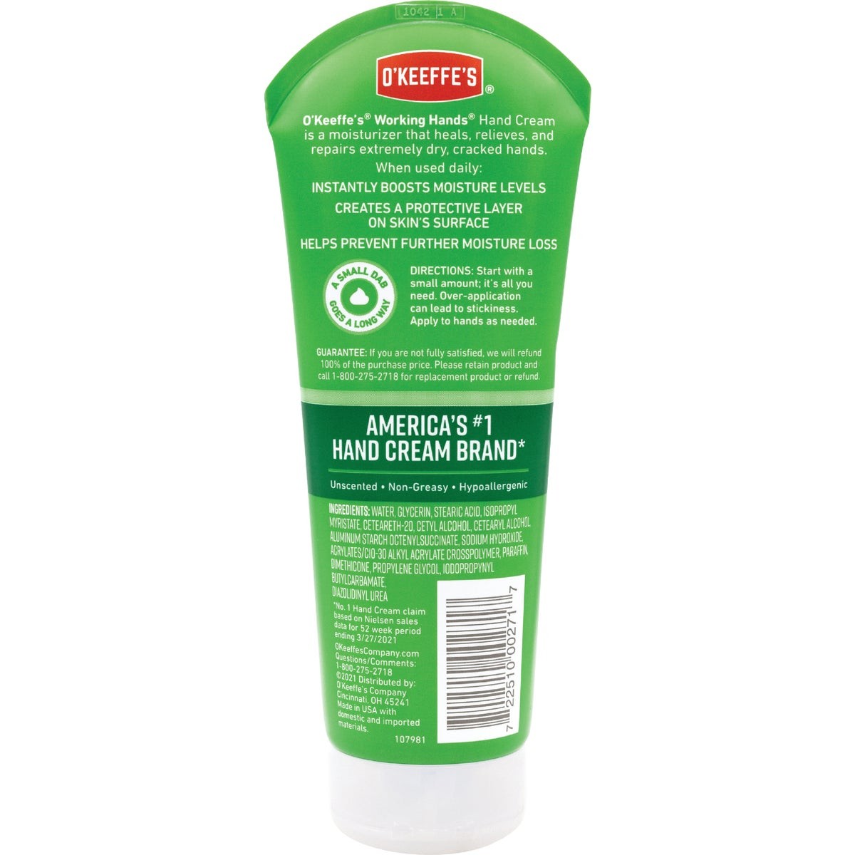 O'Keeffe's Working Hands 7 Oz. Hand Cream Tube 113601 O'Keeffe's Working Hands