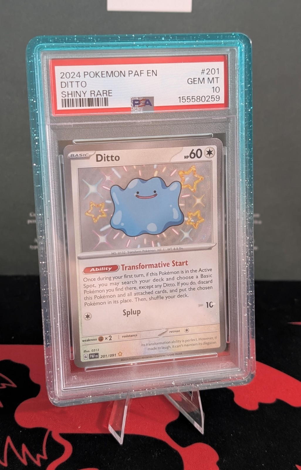 Ditto #201 - PSA 10 - Shiny - Paldean Fates - Limited Graded Guard - Pokemon