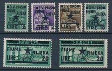 ITALIA 1945 OCCUPAZIONE JUGOSLAVA DI FIUME 5 FRANCOBOLLI MLH  F/6077