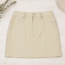Women's Beige Faux Leather Mini Skirt express small s 4