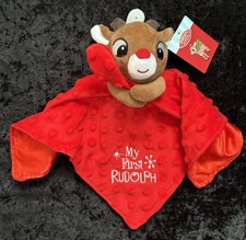 NWT Baby  s First Christmas My First Rudolph Security Blanket Lovey Reindeer